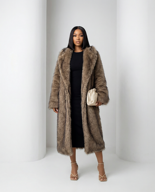 Eden Longline Faux-Fur Coat Elivra