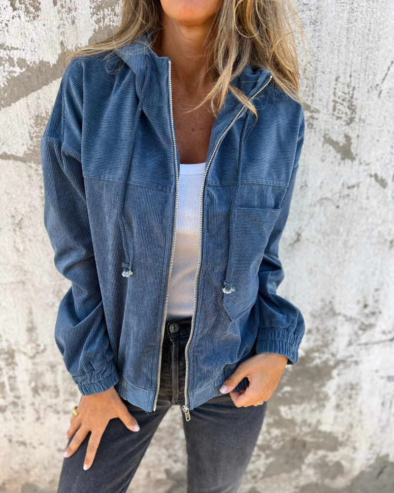 Mila™ | Corduroy capuchonjack met rits