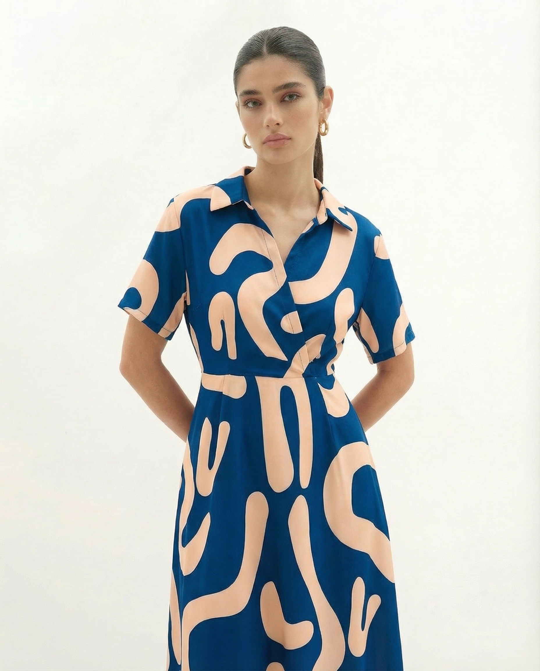 Kirsty Scribble Print Shirt Dress Elivra