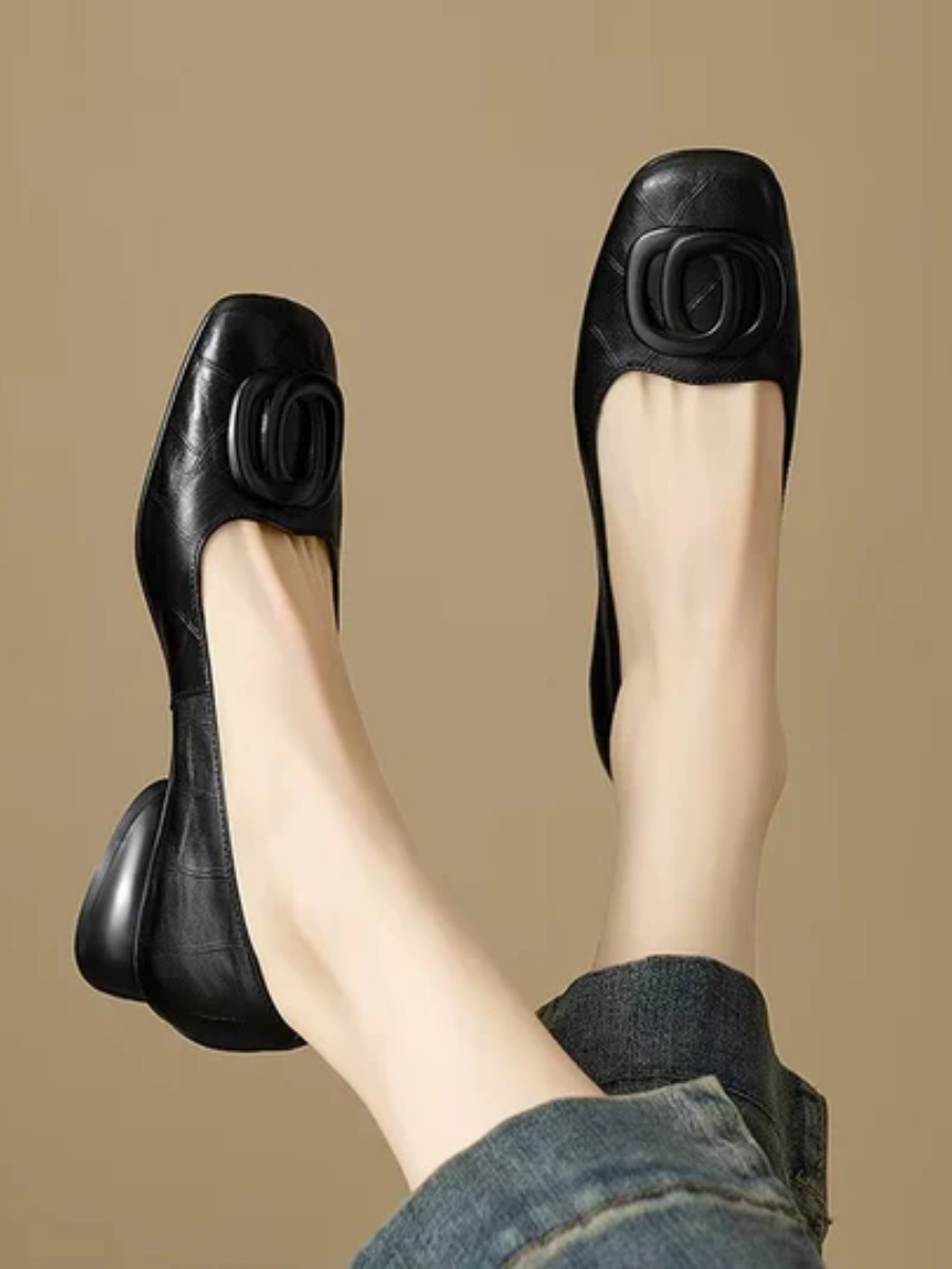 Margot™ | Leren Ballerina's met Vierkante Neus