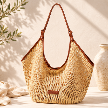 Vivienne™ | Geweven Schoudertas Met Zomerse Luxe