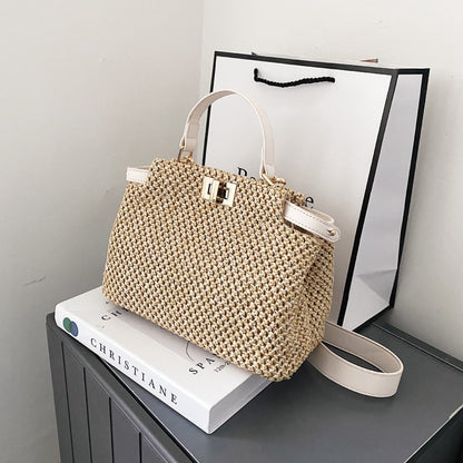 Isabelle™ | Luxe Geweven Handtas Met Schouderriem