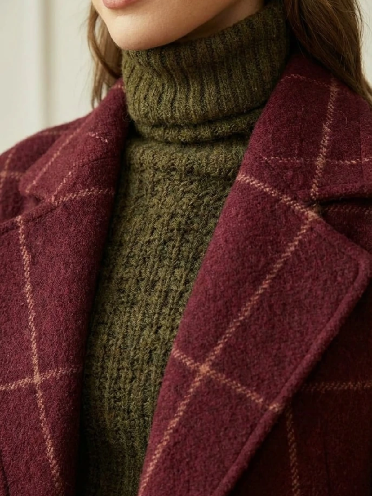 Eleonore™ | Tijdloze Wollen Lange Jas met Ruit