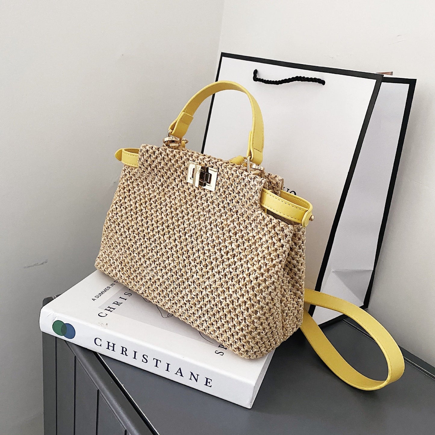Isabelle™ | Luxe Geweven Handtas Met Schouderriem