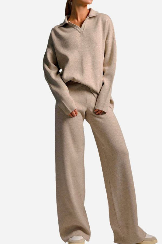 Plush & Preppy Camel Two-Piece Set Elivra