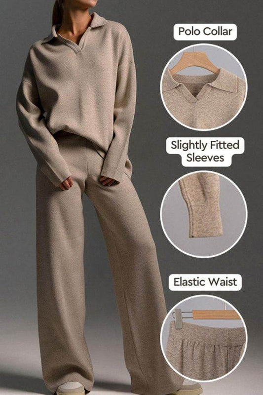 Plush & Preppy Camel Two-Piece Set Elivra