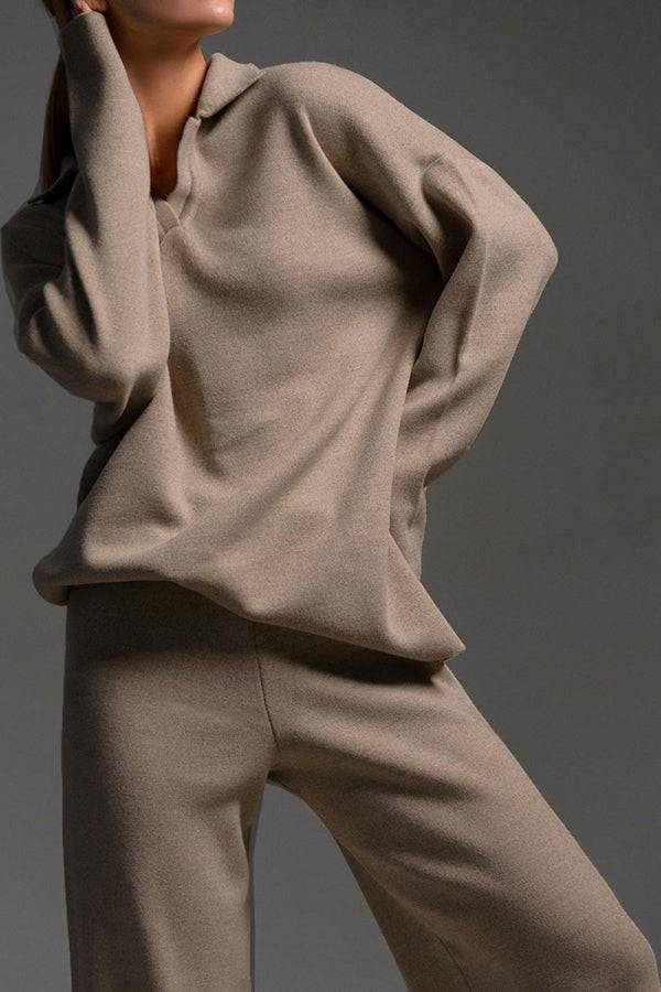 Plush & Preppy Camel Two-Piece Set Elivra