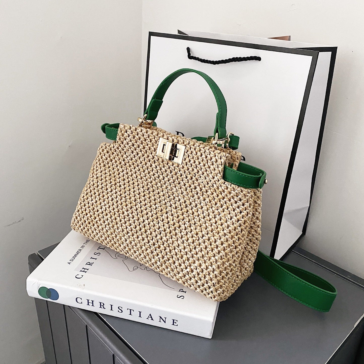 Isabelle™ | Luxe Geweven Handtas Met Schouderriem