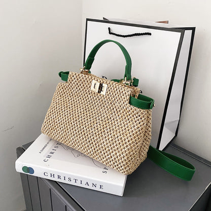 Isabelle™ | Luxe Geweven Handtas Met Schouderriem