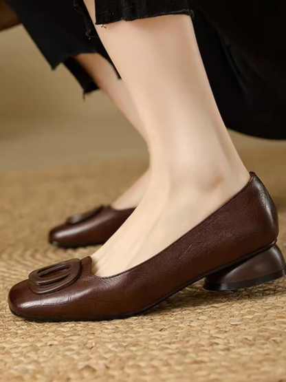 Margot™ | Leren Ballerina's met Vierkante Neus