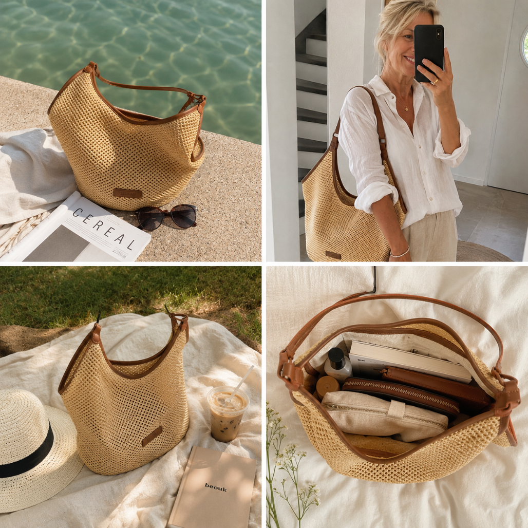 Vivienne™ | Geweven Schoudertas Met Zomerse Luxe