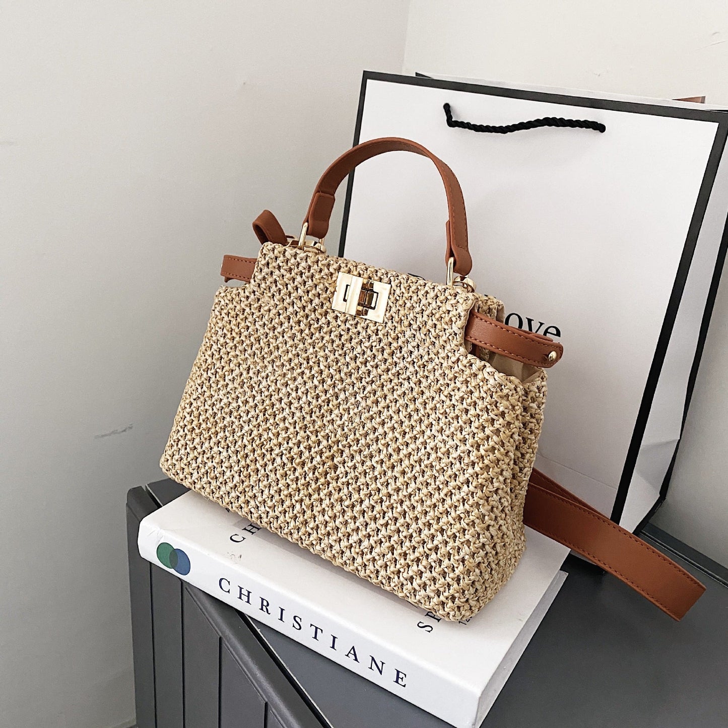 Isabelle™ | Luxe Geweven Handtas Met Schouderriem