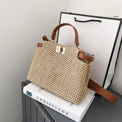 Isabelle™ | Luxe Geweven Handtas Met Schouderriem