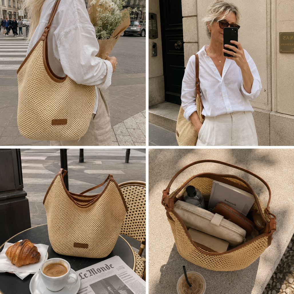 Vivienne™ | Geweven Schoudertas Met Zomerse Luxe