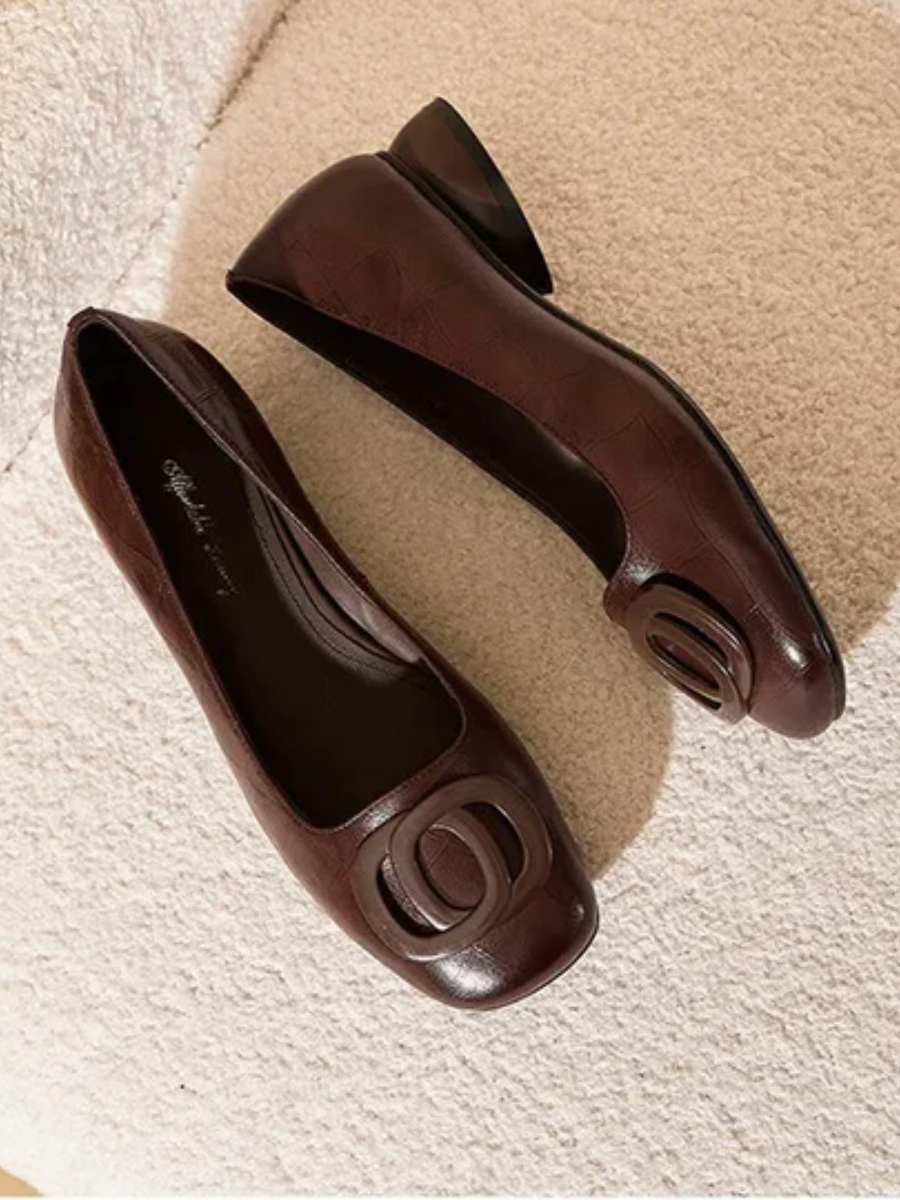 Margot™ | Leren Ballerina's met Vierkante Neus