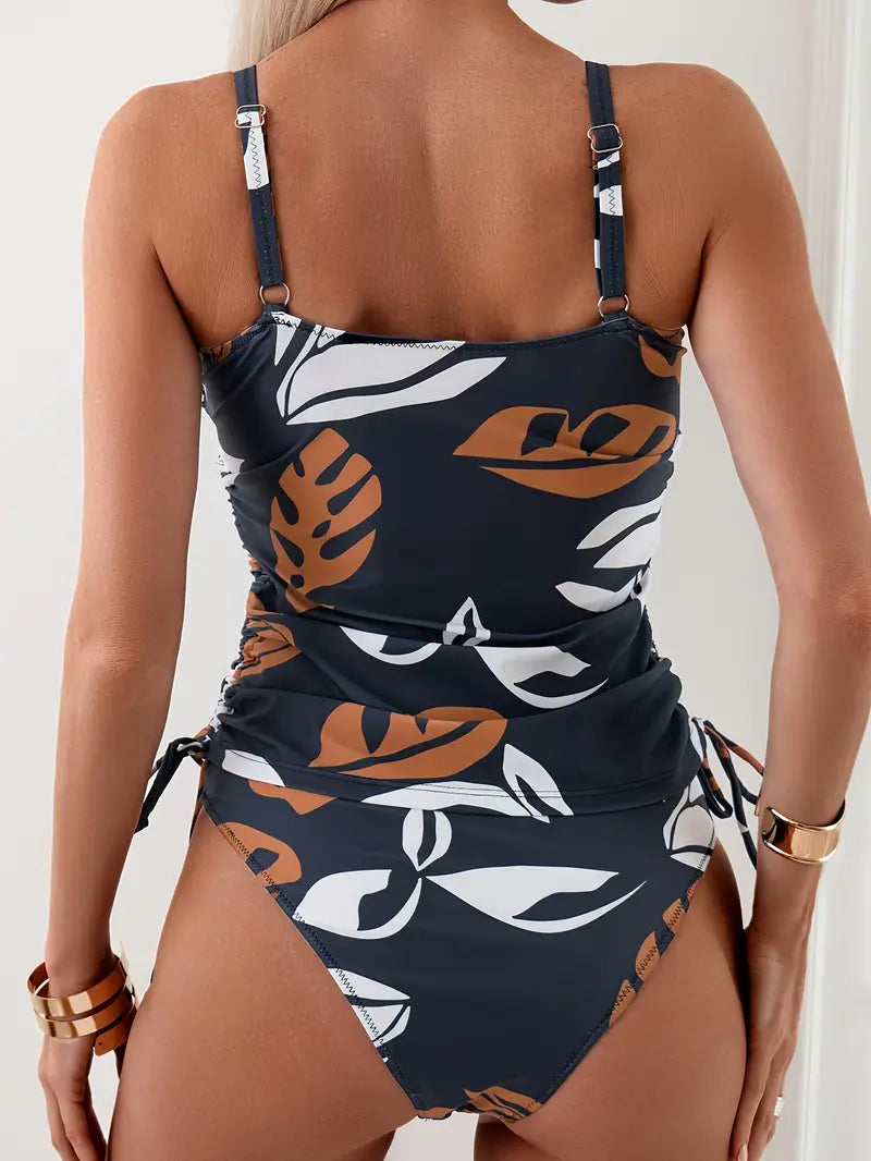 Ingrid™ | Flatteuze Tankini met Tropische Print