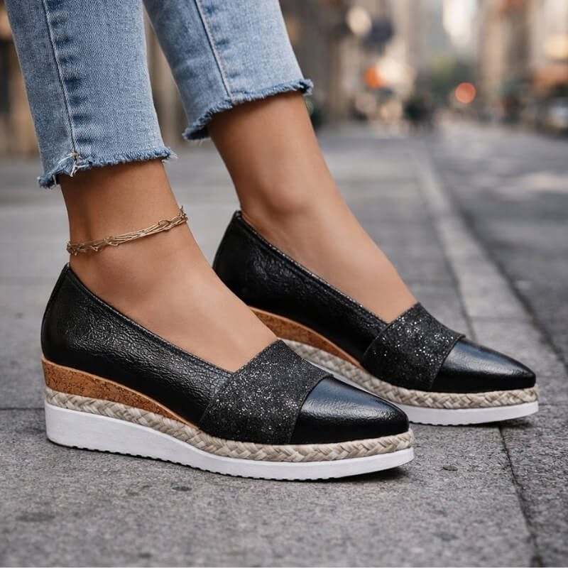 Seraphina™ | Luxe Glitter Wedge Sneakers
