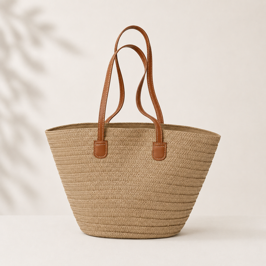 Estelle™ | Handgeweven Market Tote Met Tijdloze Elegantie