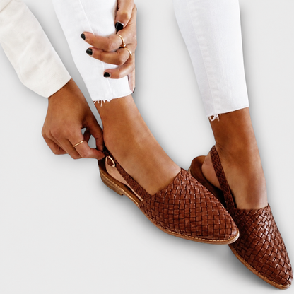 Simone™ | Gevlochten Loafers met Hielbandje
