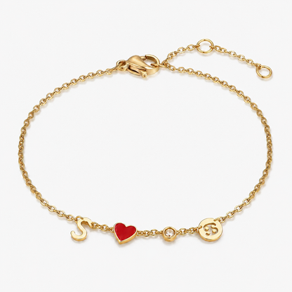 Amoura™ | Armband met Hartje en Initiaal