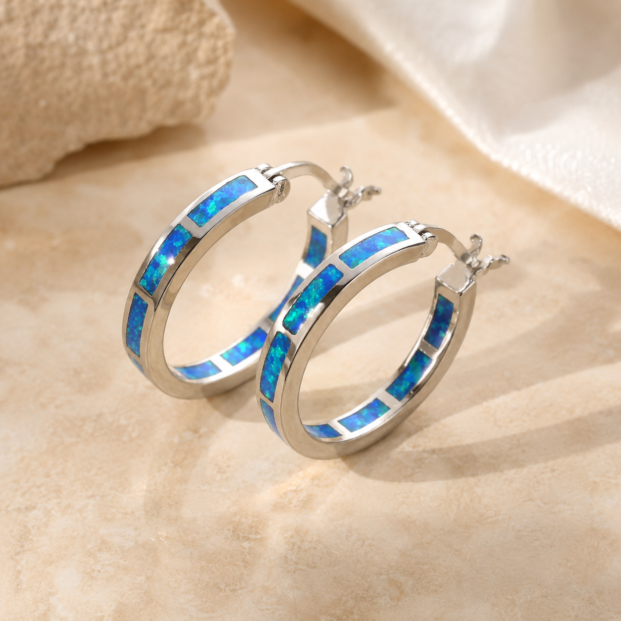 Honorine™ | Oorbellen met Blauwe Opaal