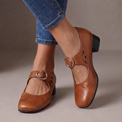 Manon™ | Leren Mary Janes met Bandje