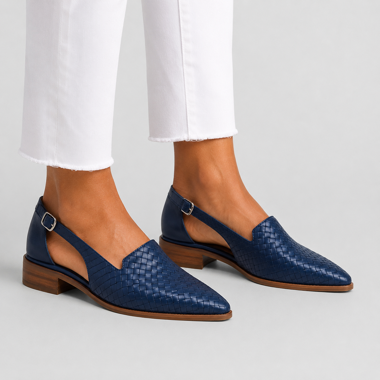 Simone™ | Gevlochten Loafers met Hielbandje
