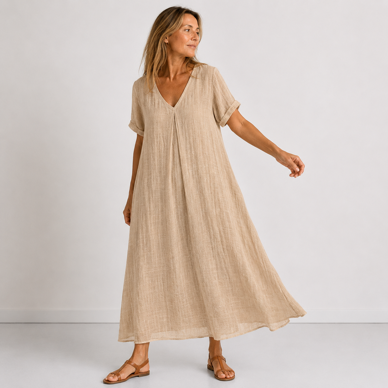 Amélie™ | Luchtige Maxi Jurk met V-Hals