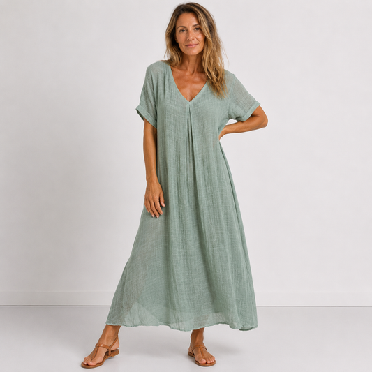 Amélie™ | Luchtige Maxi Jurk met V-Hals