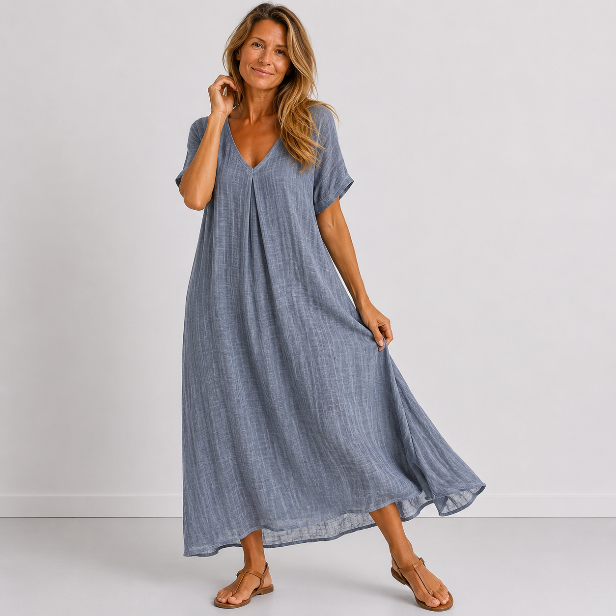 Amélie™ | Luchtige Maxi Jurk met V-Hals