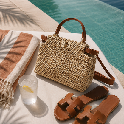 Isabelle™ | Luxe Geweven Handtas Met Schouderriem