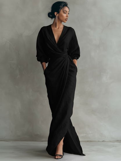 Mirella™ | Elegante Maxi Jurk met V-Hals