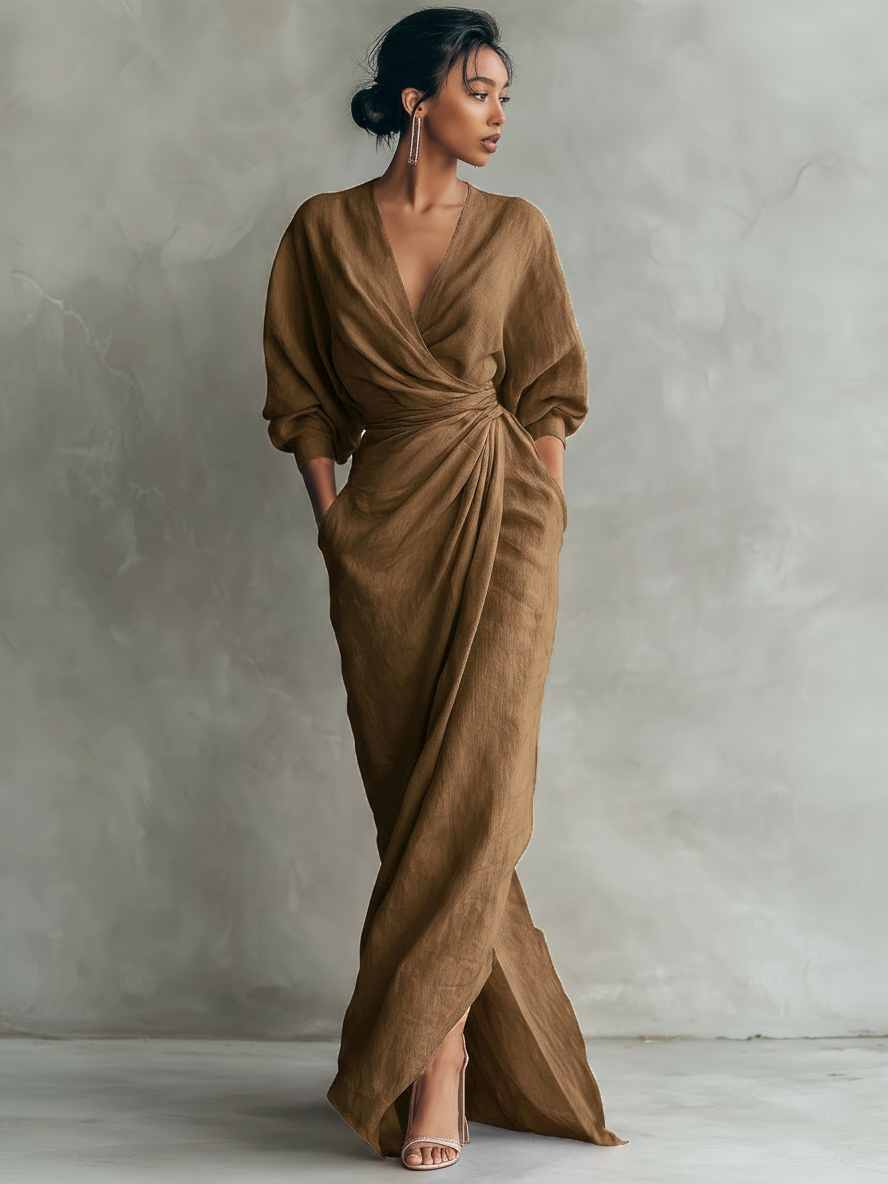 Mirella™ | Elegante Maxi Jurk met V-Hals