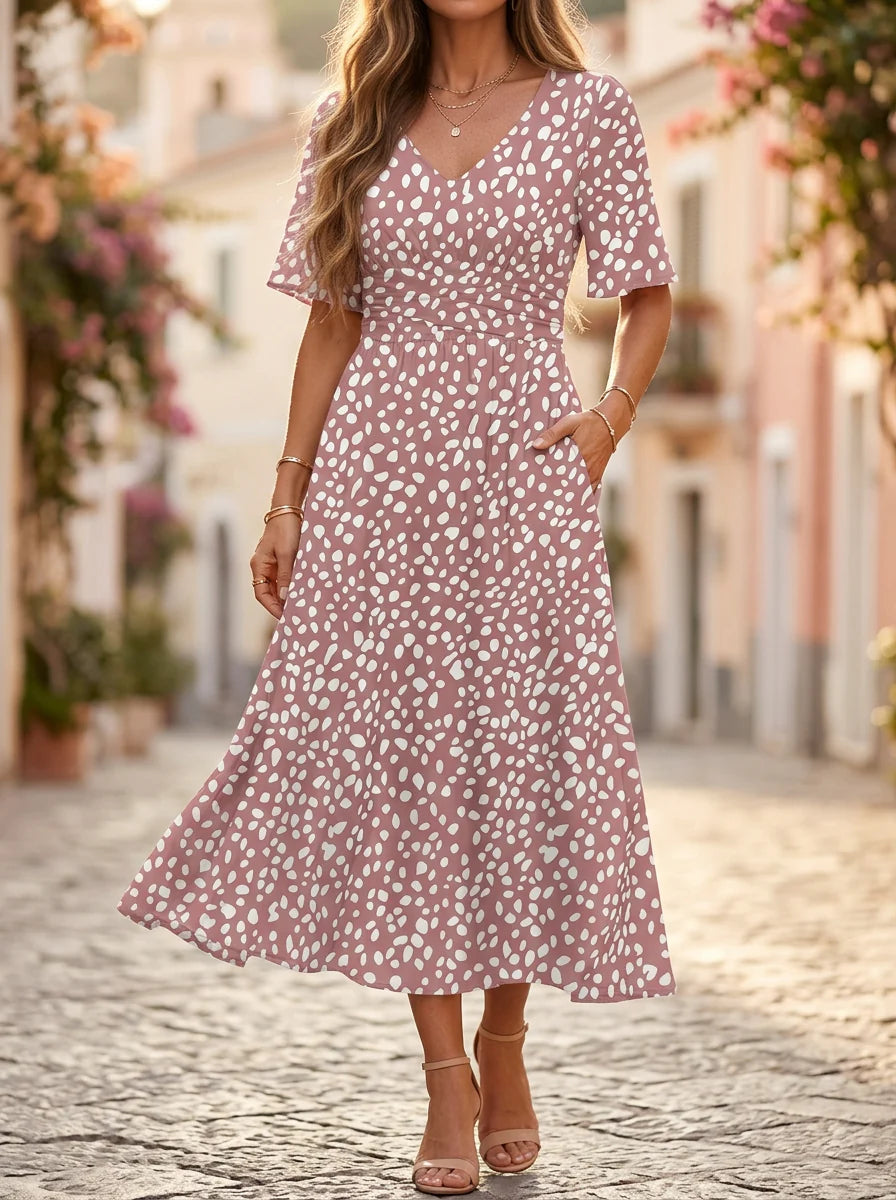 Rosaline™ | Elegante Midi Jurk Met Flatterende Pasvorm