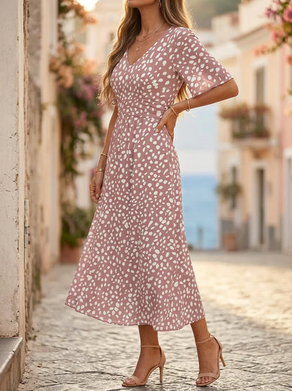 Rosaline™ | Elegante Midi Jurk Met Flatterende Pasvorm