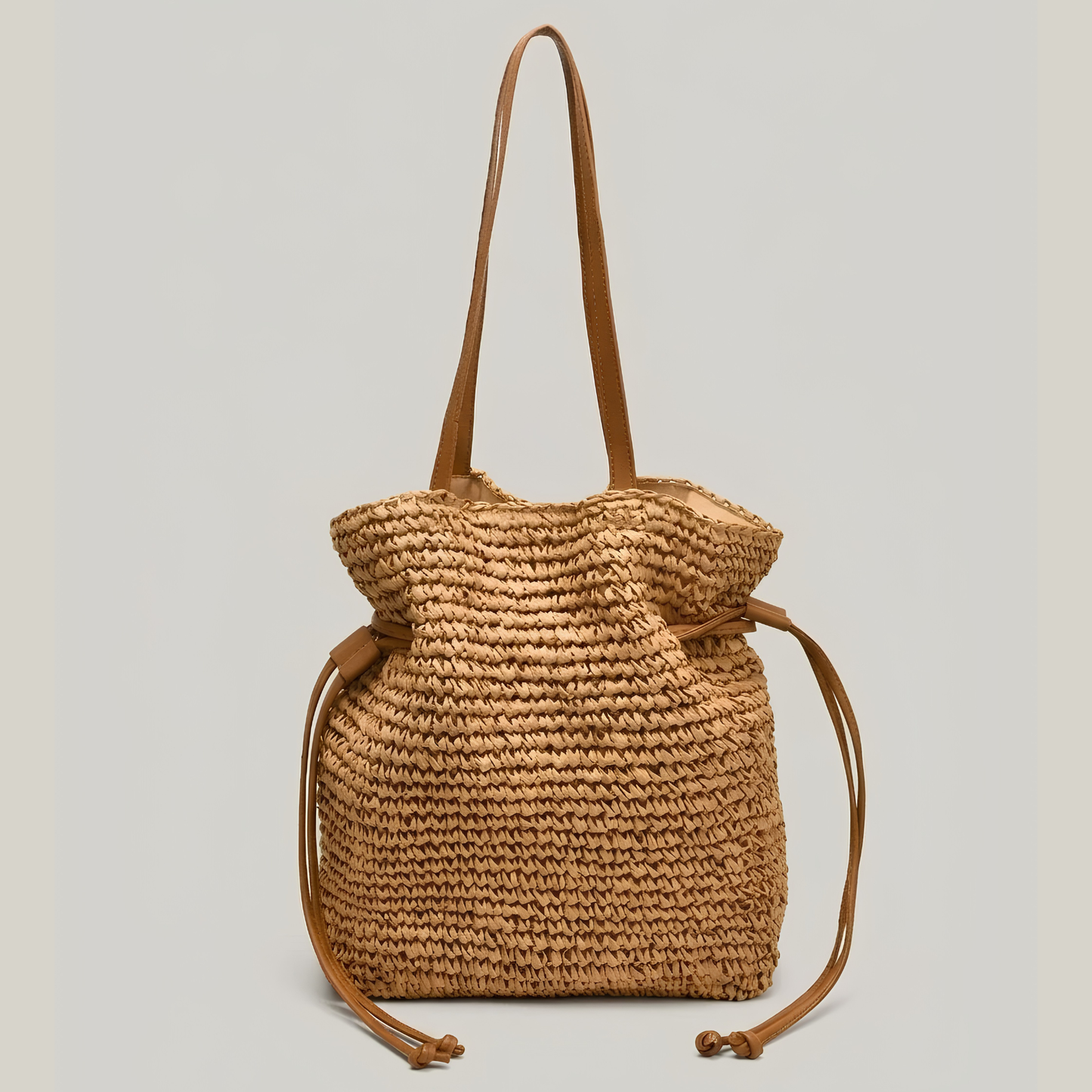 Elara™ | Geweven Bucket Tas Met Trekkoord