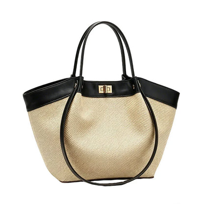 Vivienne™ | Luxe Geweven Shopper Met Elegante Details