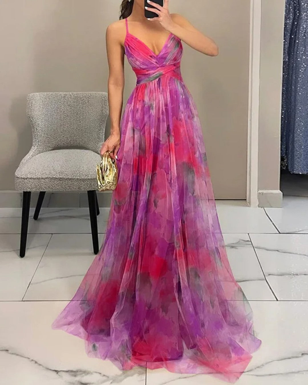 Seréa™ | Luxe Maxi Jurk met Florale Print