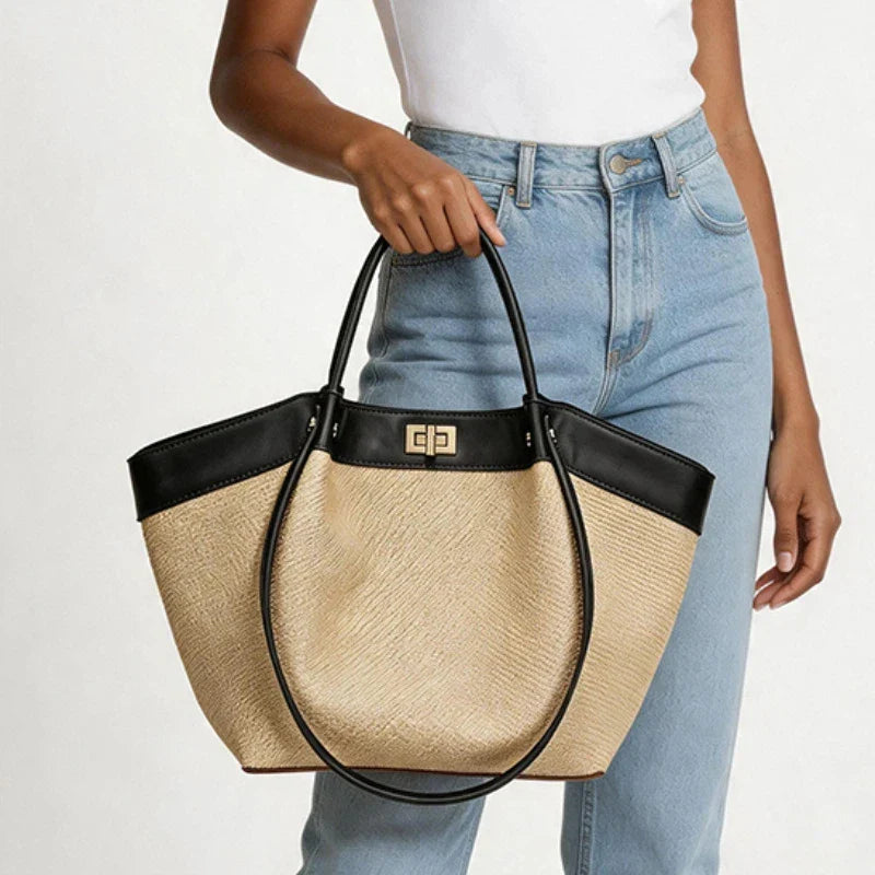 Vivienne™ | Luxe Geweven Shopper Met Elegante Details