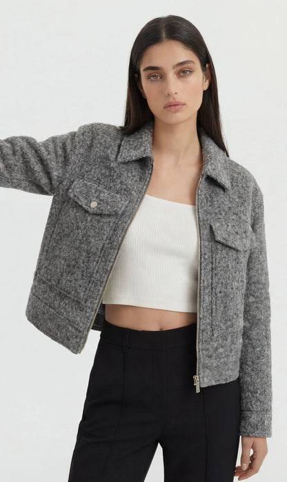 Elivra Cropped Tweed Jas