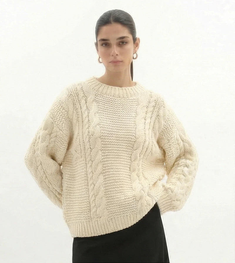 Livia zachte knit sweater met ronde hal