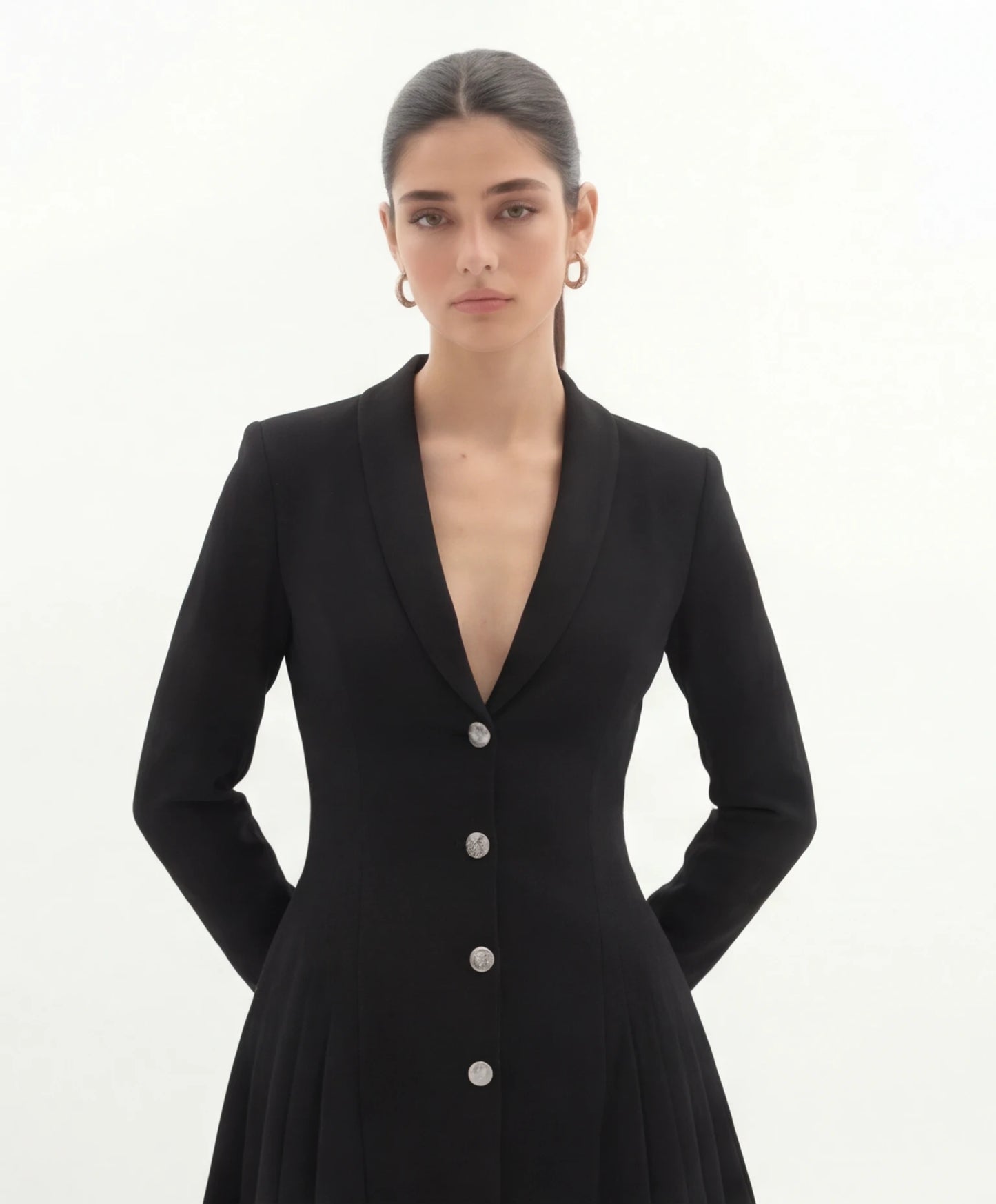 Blazer Mini Jurk | Diepe V Elegantie