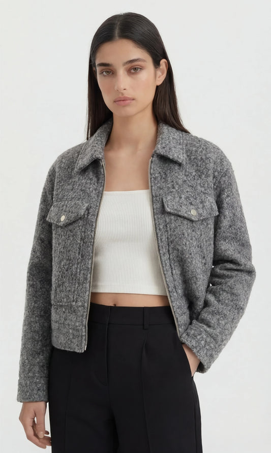 Elivra Cropped Tweed Jas