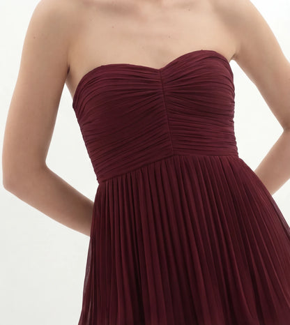 Strapless Gelaagde Maxi-Jurk