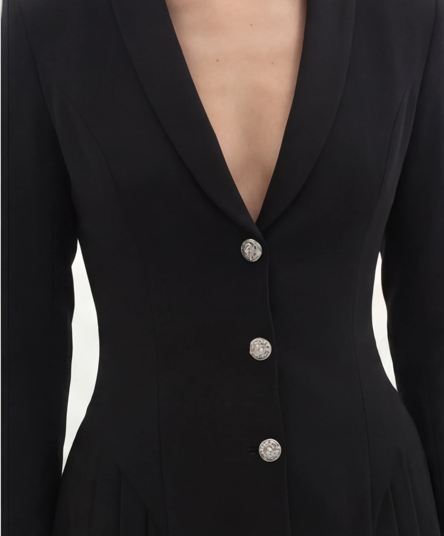 Blazer Mini Jurk | Diepe V Elegantie