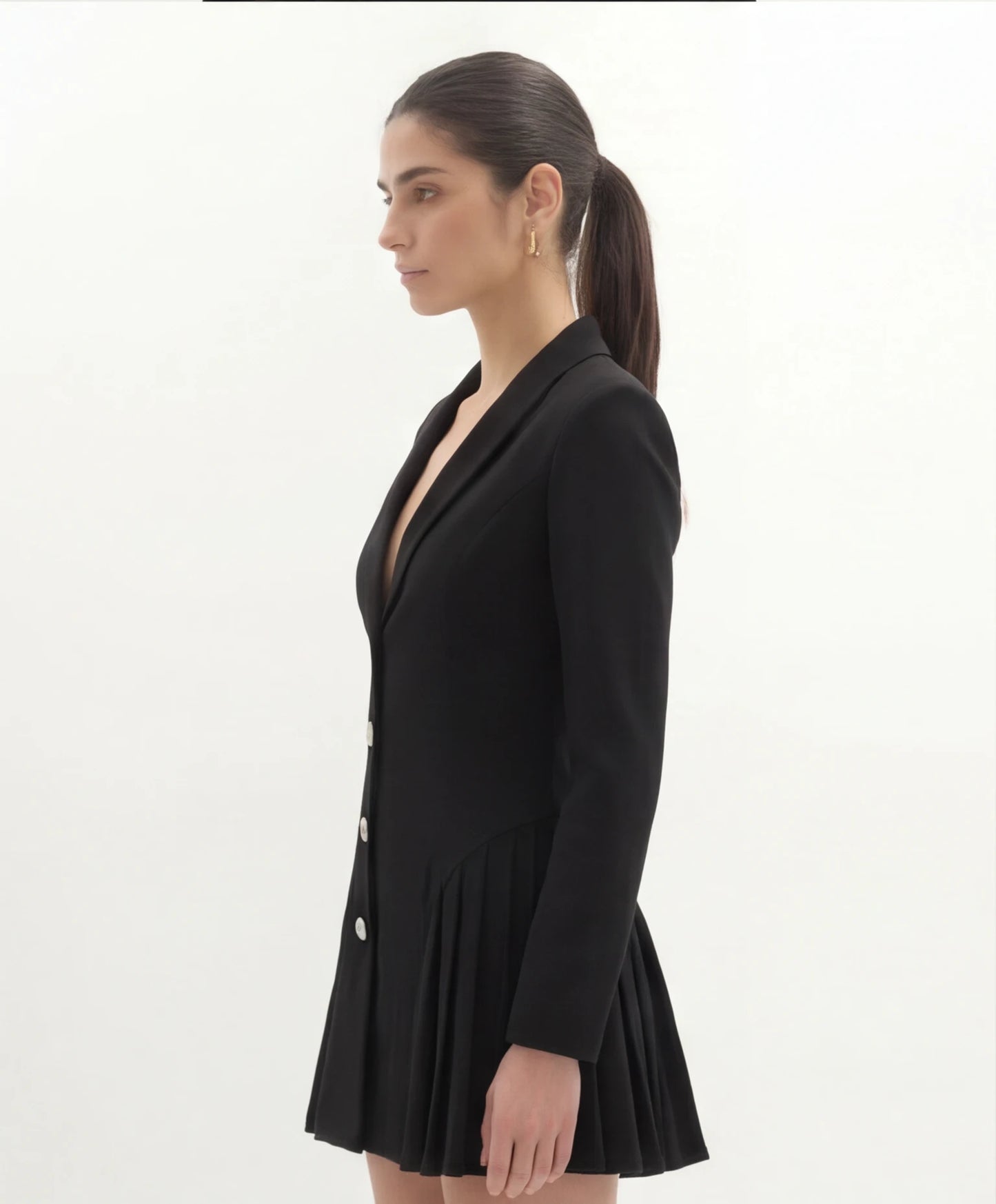 Blazer Mini Jurk | Diepe V Elegantie