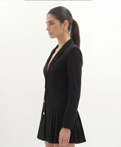 Blazer Mini Jurk | Diepe V Elegantie