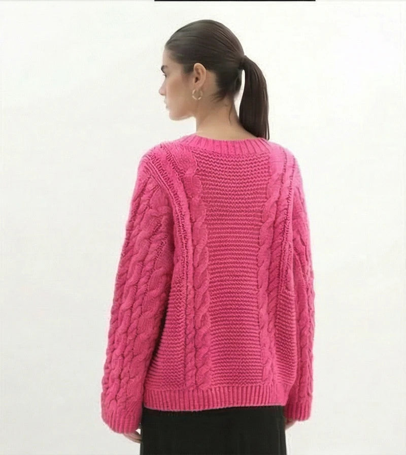 Livia zachte knit sweater met ronde hal