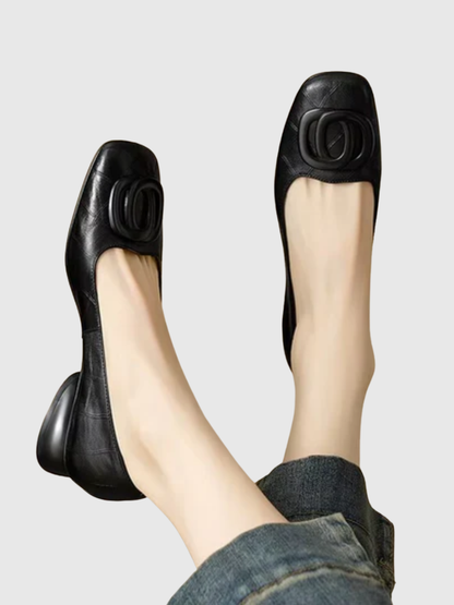 Margot™ | Leren Ballerina's met Vierkante Neus
