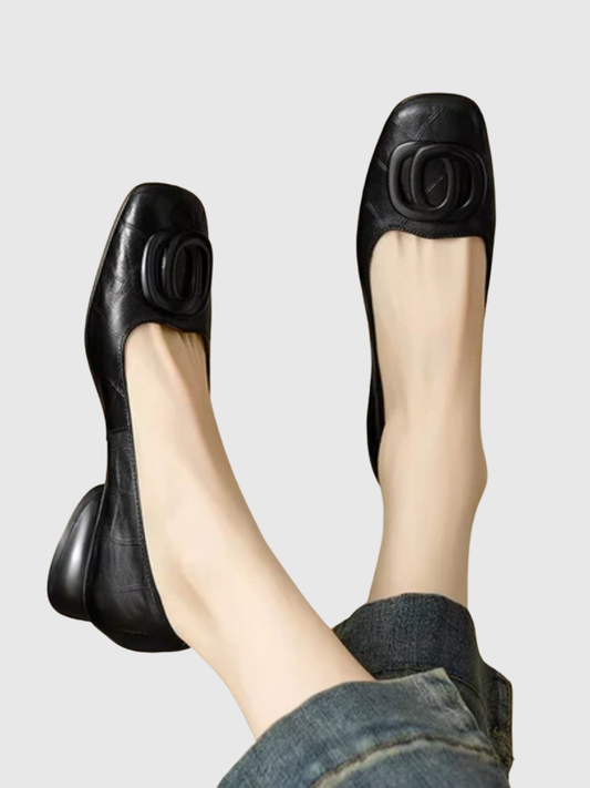 Margot™ | Leren Ballerina's met Vierkante Neus